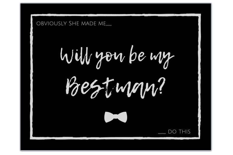Elcer Will You Be My Groomsman? Will You Be My Best Man? Proposal Cards with Envelopes 10 pack | Groomsmen, Wedding Party Proposal Black and Dark Grey Vintage Rustic Premium Card stock - Image 4